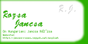 rozsa jancsa business card